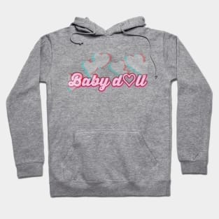 Babydoll with hearts calligraphy Hoodie